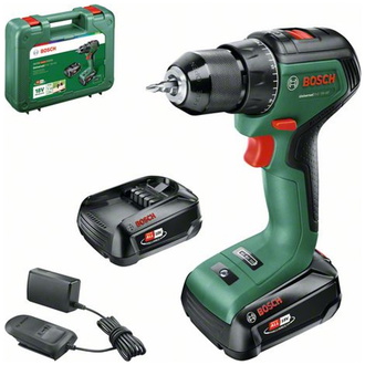 Bosch Akku-Zweigang-Bohrschrauber UniversalDrill 18V-60, incl. 2x Akku PBA 2 Ah, Ladegerät, Bit, Tragekoffer