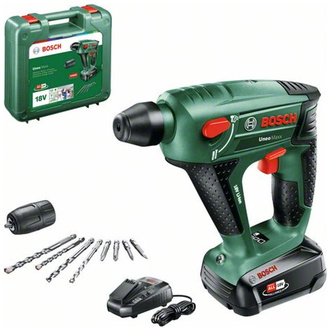 Bosch Akku-Bohrhammer Uneo Maxx, incl. 1x Akku PBA 2,5 Ah, Ladegerät, Zubehör, Koffer