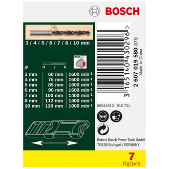 Bosch Mini-X-Line-Holzbohrer-Set, 7-teilig