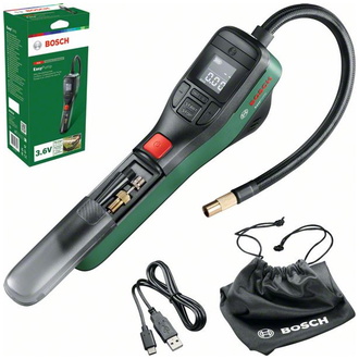 Bosch Akku-Druckluftpumpe EasyPump, incl. Zubehör, Stoffbeutel