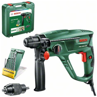 Bosch Bohrhammer PBH 2500 SRE, SDS-plus, incl. Bohrerset, Zubehör, Tragekoffer