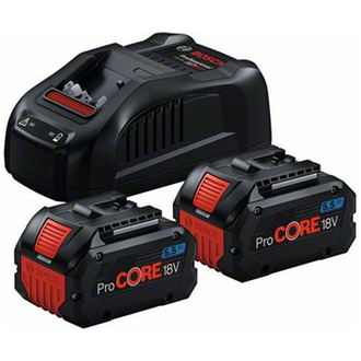 Bosch Starter-Set 2 x ProCORE 18V 5.5Ah + GAL 1880 CV im Karton