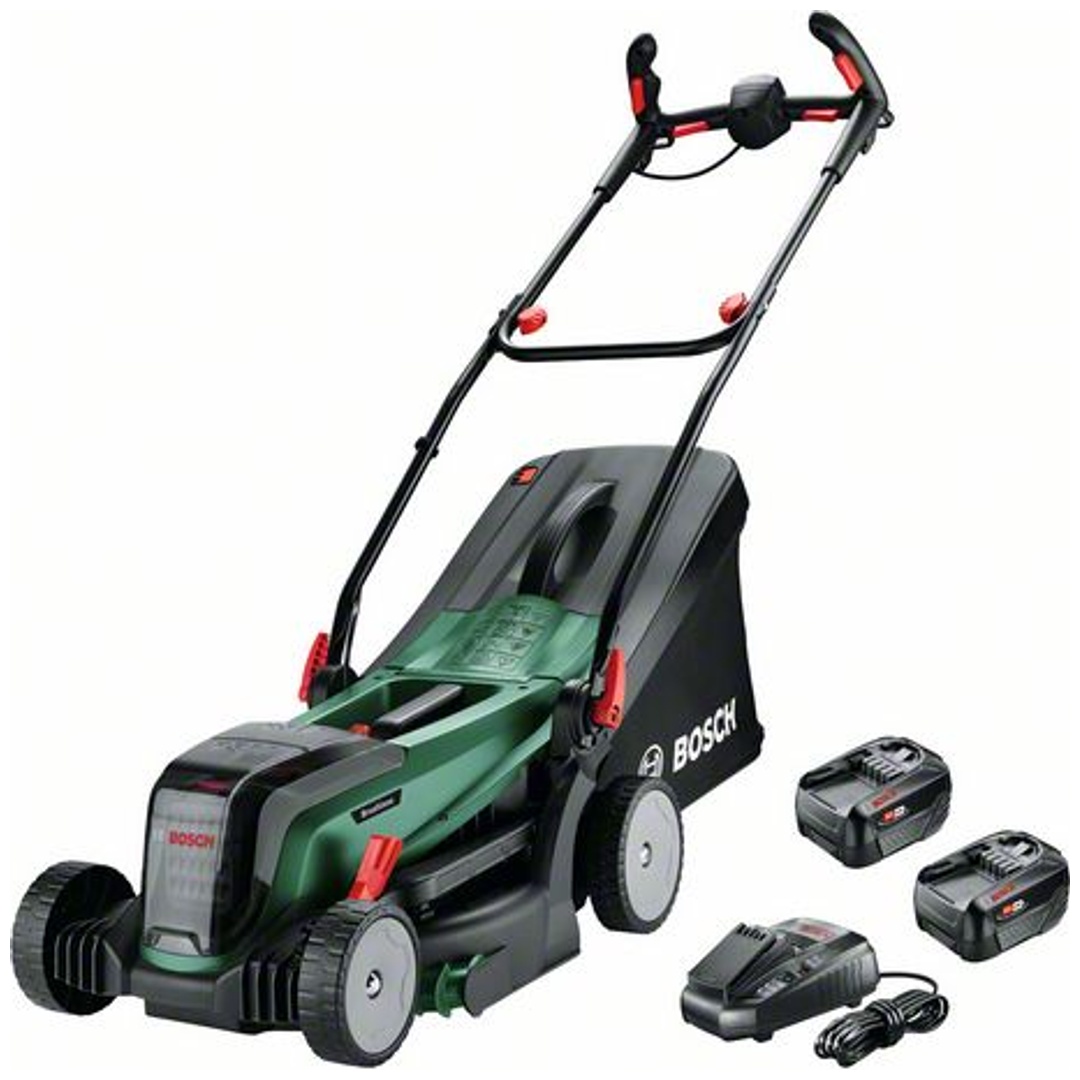 Bosch Akku-Rasenmäher UniversalRotak 2x18V-37-550, 2 x Akku PBA 18V 4.0Ah