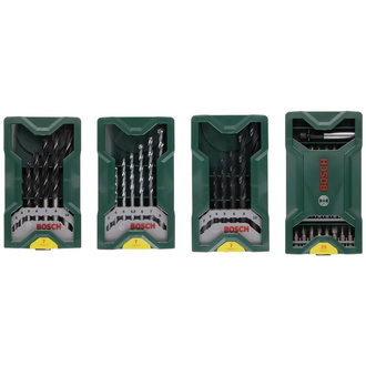 Bosch Bohr- Schrauberbit-Set 3+1, Mini-X-Line, Metall-, Stein-, Holzbohrer, Bit-Set