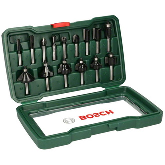 Bosch Fräser-Set-HM, 15-tlg., Ø 8 mm Schaft