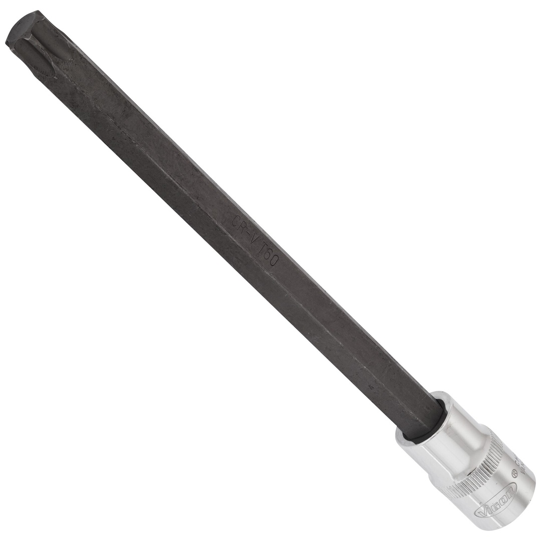 VIGOR Schraubendrehereinsatz, V2183, 1/2 (12,5 mm) Vierkant hohl, Innen TX Profil, SW T60