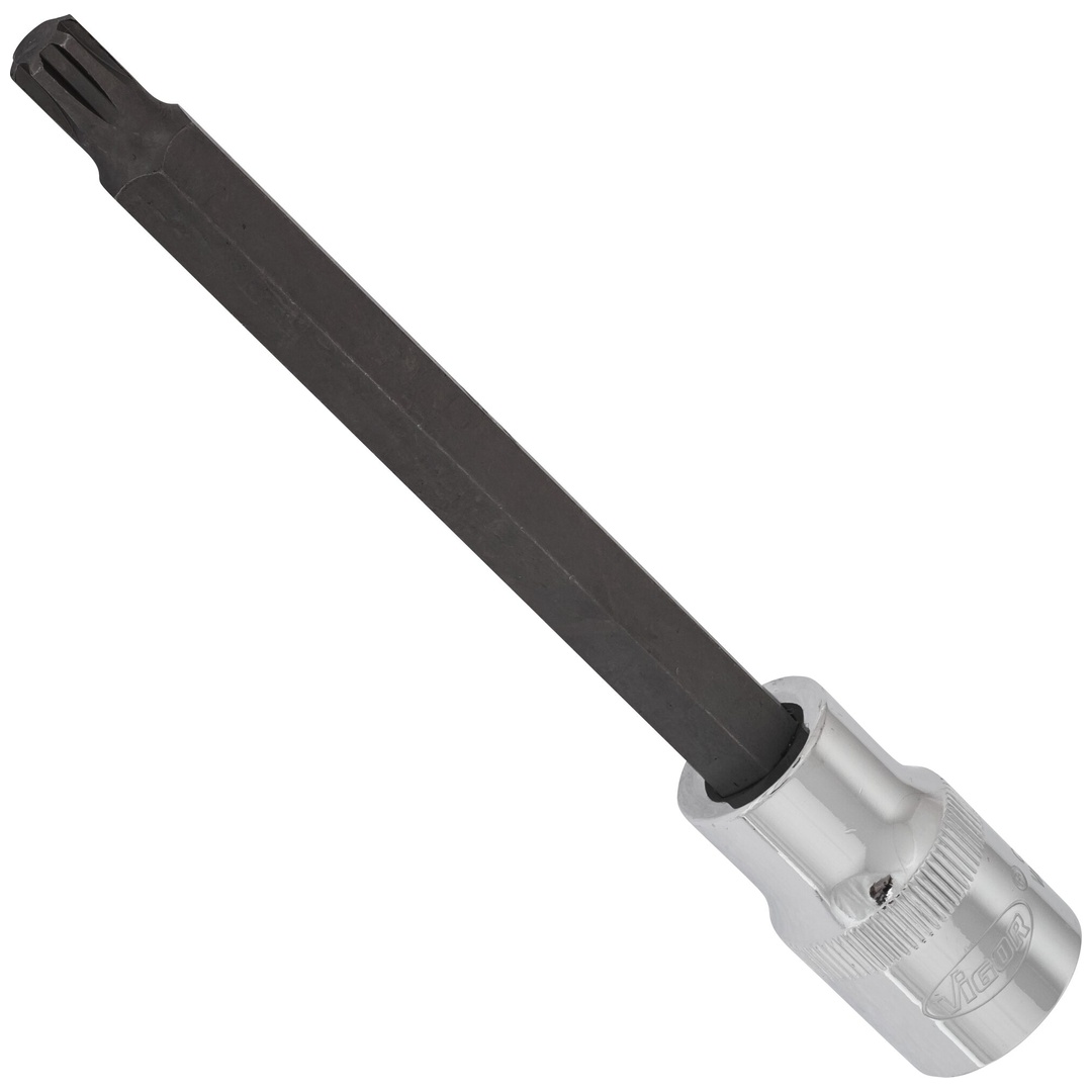 VIGOR Schraubendrehereinsatz, V2220, 1/2 (12,5 mm) Vierkant hohl, Innen Keilprofil Ribe-CV, SW M8