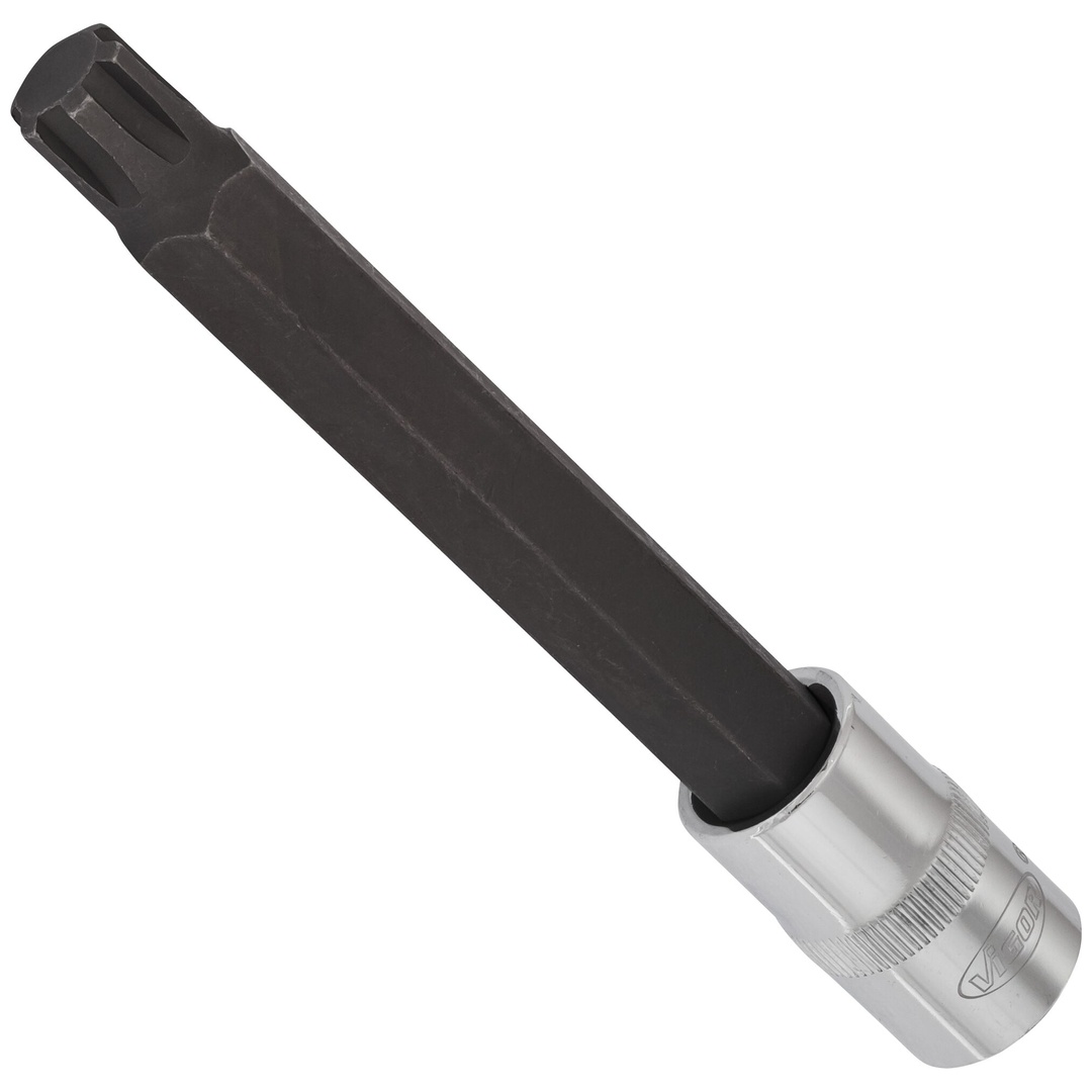 VIGOR Schraubendrehereinsatz, V2225, 1/2 (12,5 mm) Vierkant hohl, Innen Keilprofil Ribe-CV, SW M13