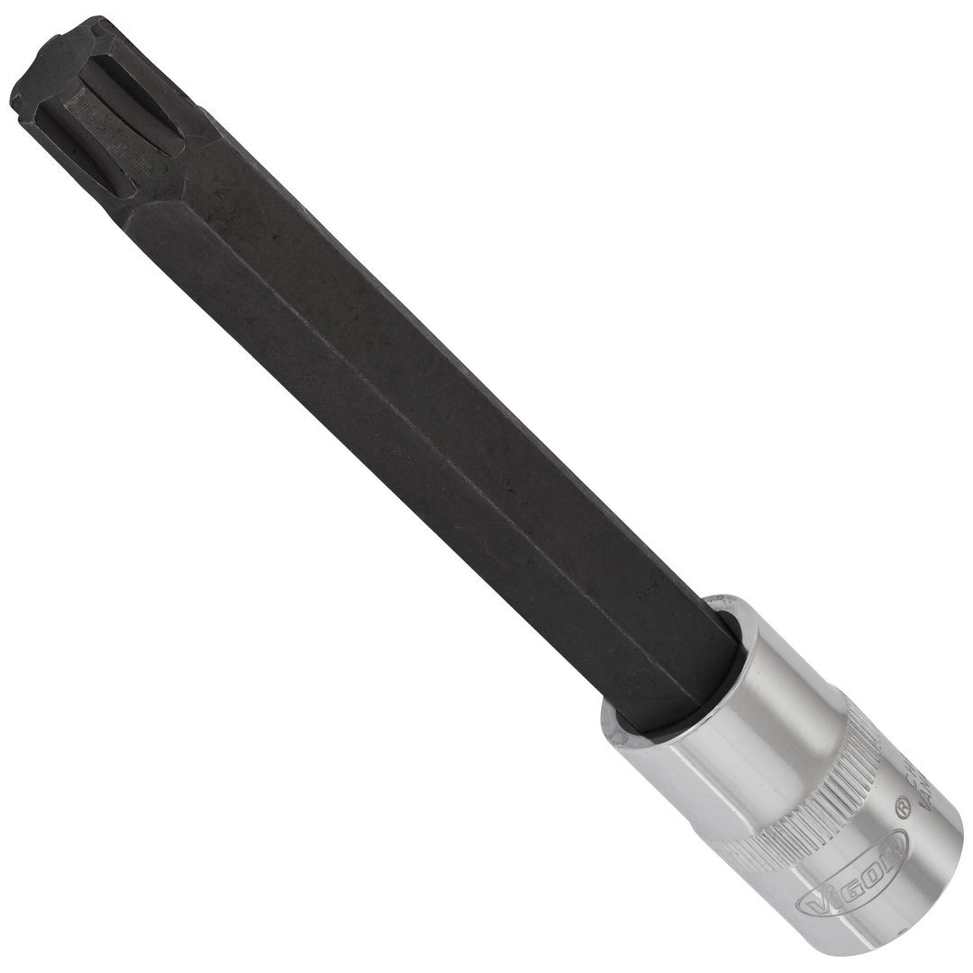 VIGOR Schraubendrehereinsatz, V2226, 1/2 (12,5 mm) Vierkant hohl, Innen Keilprofil Ribe-CV, SW M14