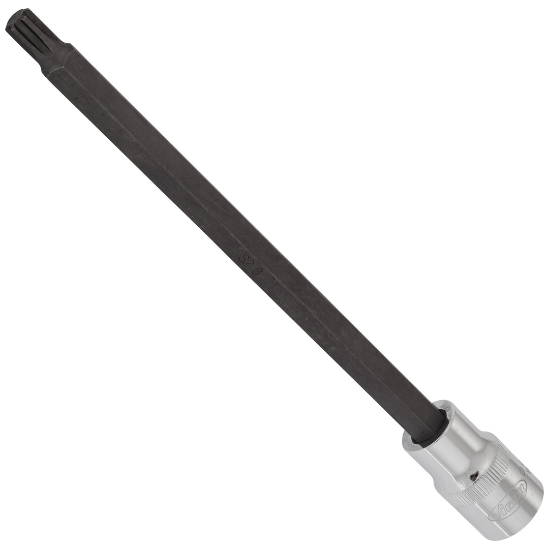 VIGOR Schraubendrehereinsatz, V2227, 1/2 (12,5 mm) Vierkant hohl, Innen Keilprofil Ribe-CV, SW M8