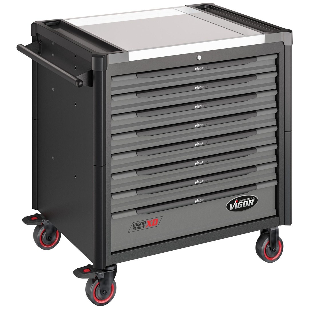 VIGOR Werkstattwagen Series XD, extratief, Edelstahl-Arbeitsplatte, leer, (LxBxH) 986 x 695 x 1017 mm