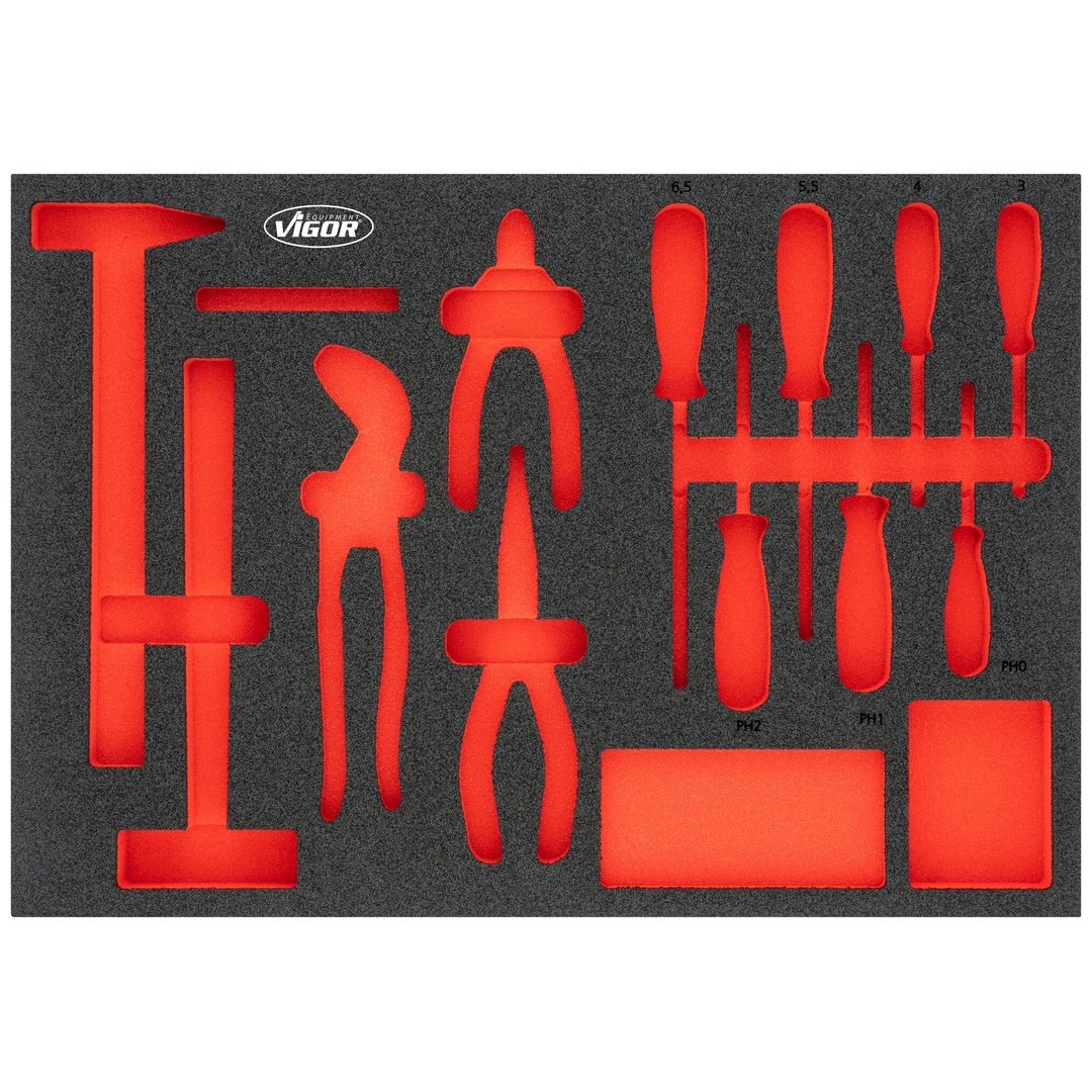 VIGOR Weichschaumeinlage, leer, V5634N-L, (LxBxH) 563 x 393 x 35 mm