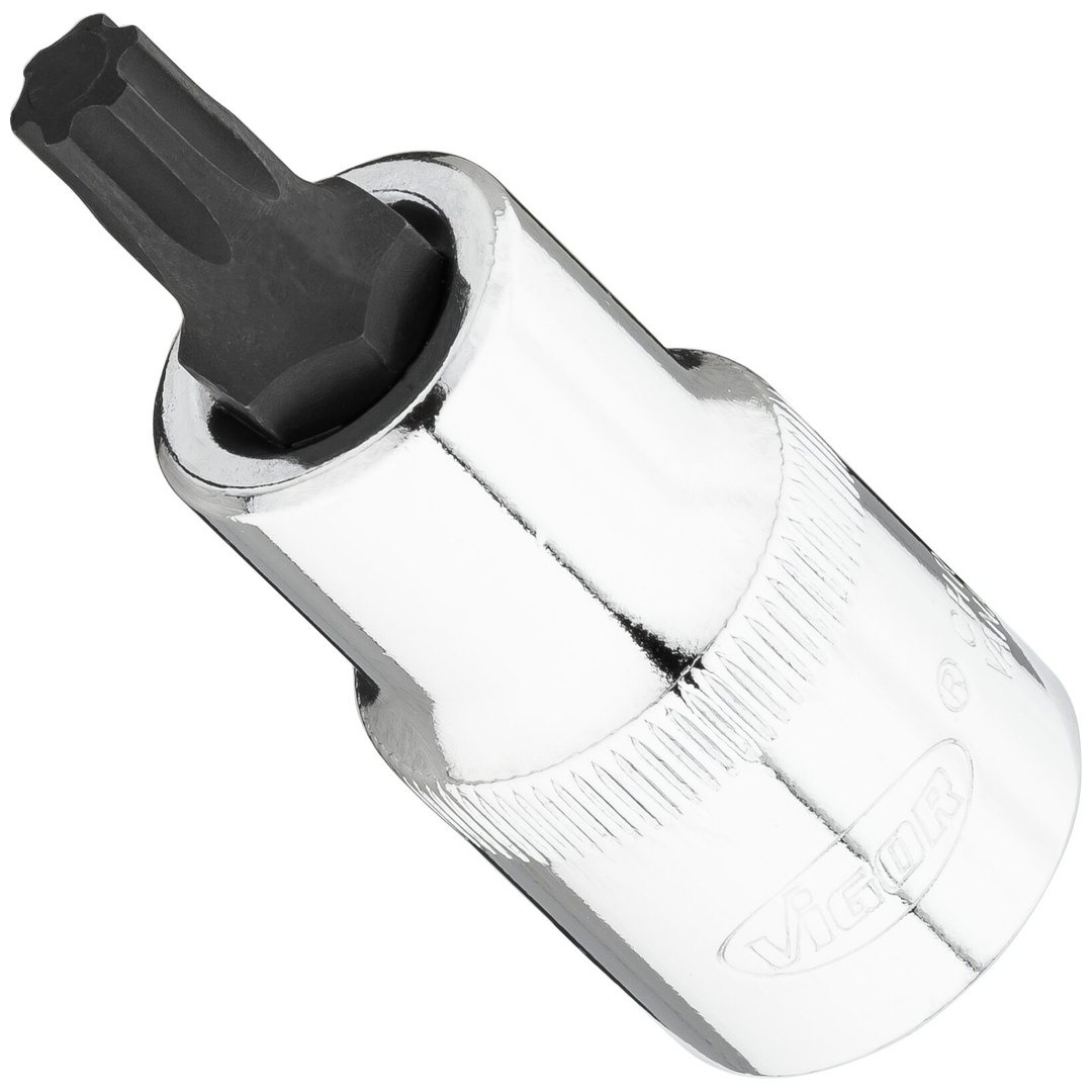 VIGOR Schraubendrehereinsatz, 1/2 (12,5 mm) Vierkant hohl, Innen TX Plus Profil, SW T40+
