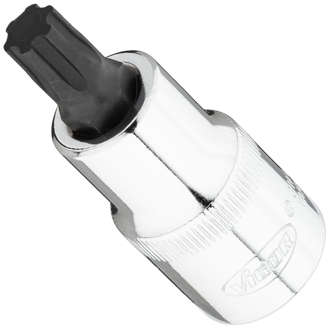 VIGOR Schraubendrehereinsatz, 1/2 (12,5 mm) Vierkant hohl, Innen TX Plus Profil, SW T50+