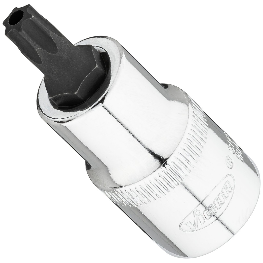 VIGOR Schraubendrehereinsatz, 1/2 (12,5 mm) Vierkant hohl, Tamper Resistant TX Profil, SW T40H