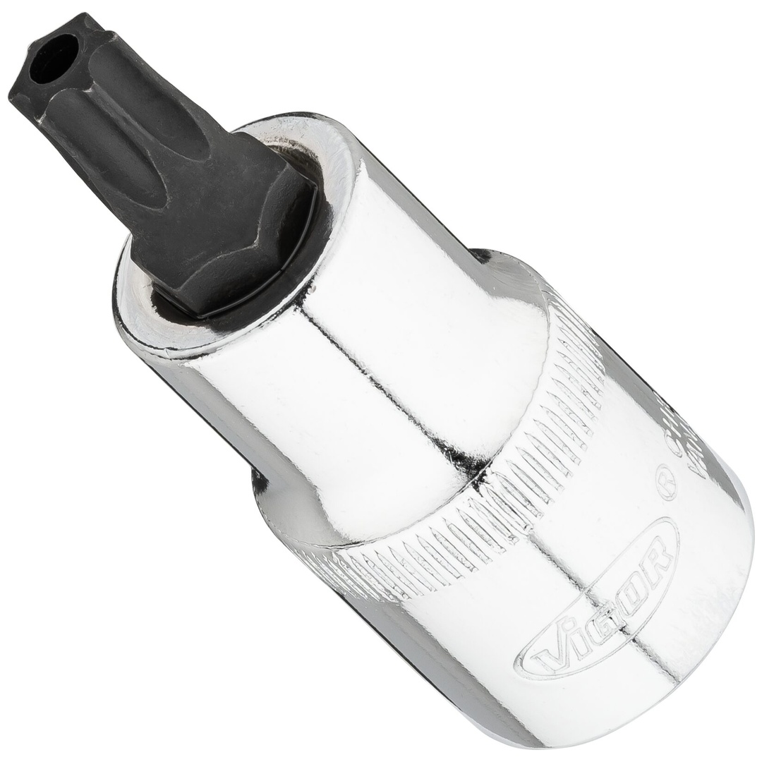 VIGOR Schraubendrehereinsatz, 1/2 (12,5 mm) Vierkant hohl, Tamper Resistant TX Profil, SW T45H