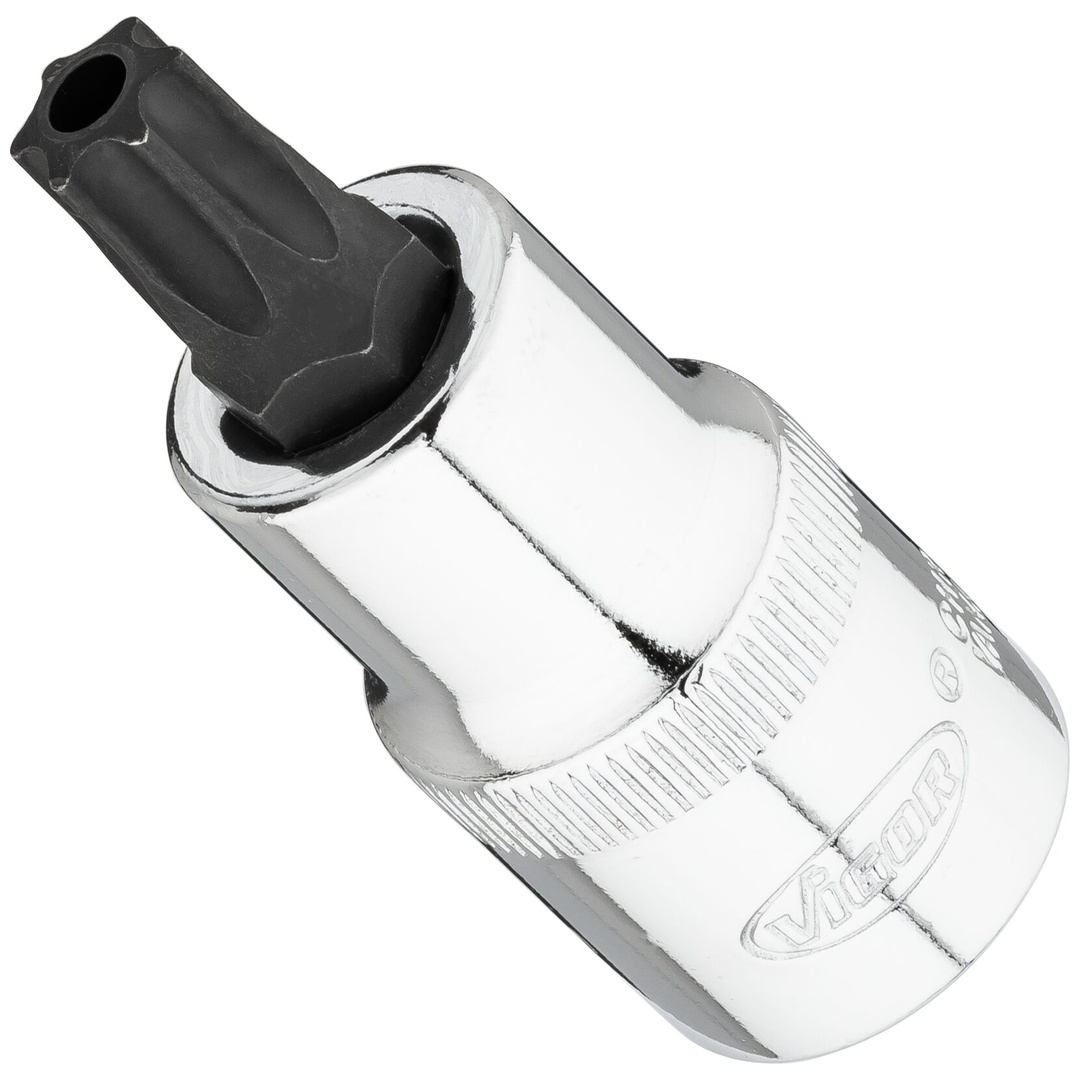 VIGOR Schraubendrehereinsatz, 1/2 (12,5 mm) Vierkant hohl, Tamper Resistant TX Profil, SW T50H
