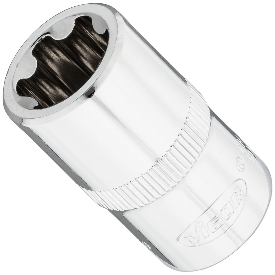 VIGOR T+ Steckschlüsseleinsatz, 1/2 (12,5 mm) Vierkant hohl, Außen TX Plus Profil, SW E18+