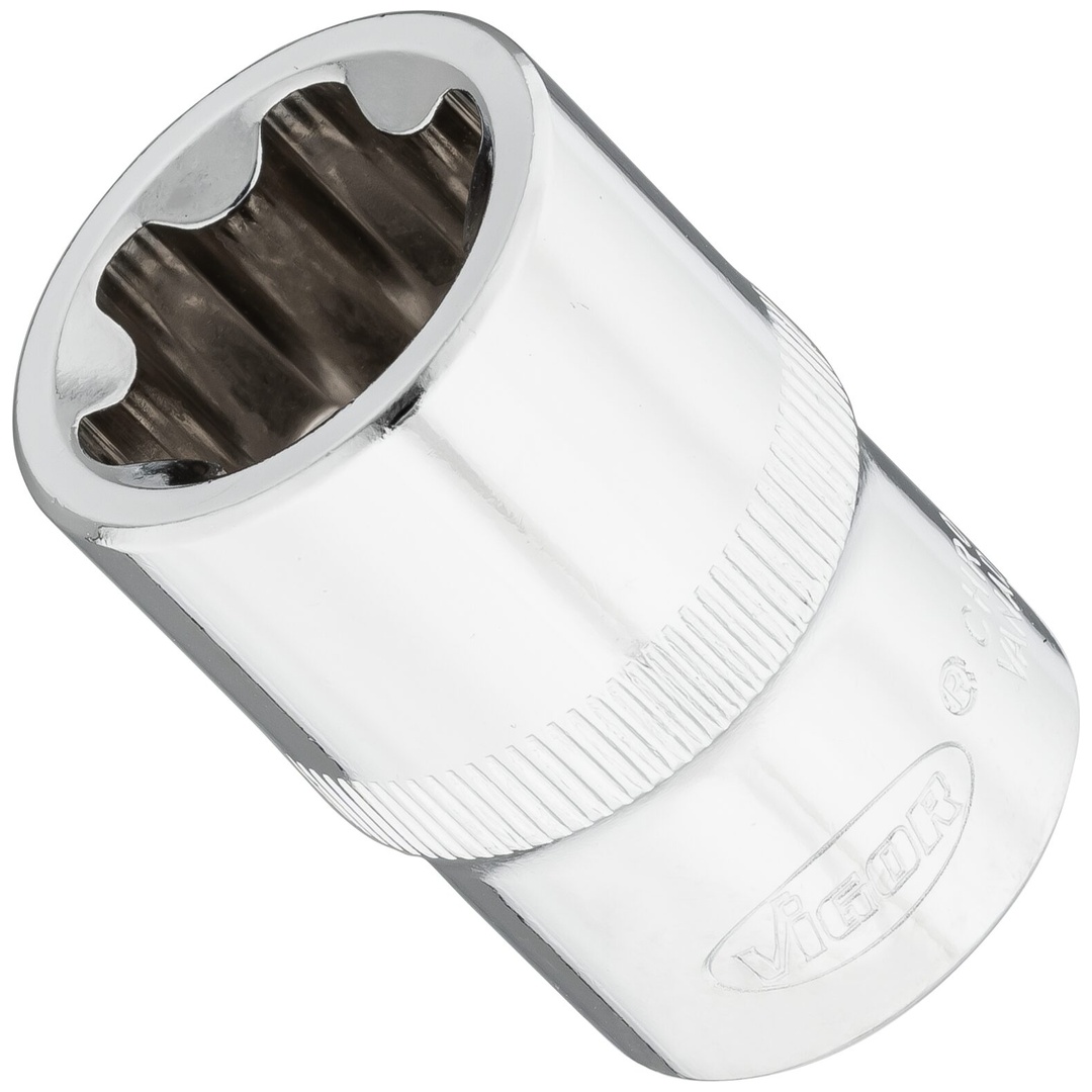 VIGOR T+ Steckschlüsseleinsatz, 1/2 (12,5 mm) Vierkant hohl, Außen TX Plus Profil, SW E22+
