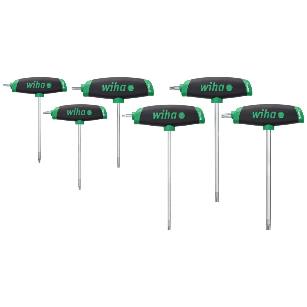 Wiha Stiftschlüssel mit Quergriff Set ComfortGrip TX 6-tlg. mit Seitenabtrieb, mattverchromt