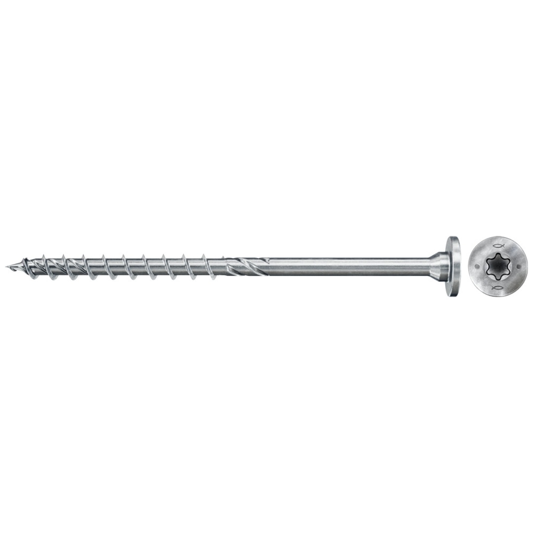 Fischer PowerFast II Spanplattenschraube 6 x 180 mm, Stufensenkkopf, TX30, verzinkt blau, TG, VE 100