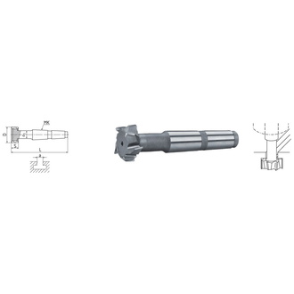 ELMAG HSS T-Nutenfräser mit Morsekegel DIN 851, Ø 32,0 mm