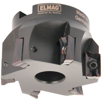 ELMAG Eckfräser 90° DM 80mm, 7-Schneiden, Aufnahme 27mm, ohne Wendeplatten (APKT,APHX)