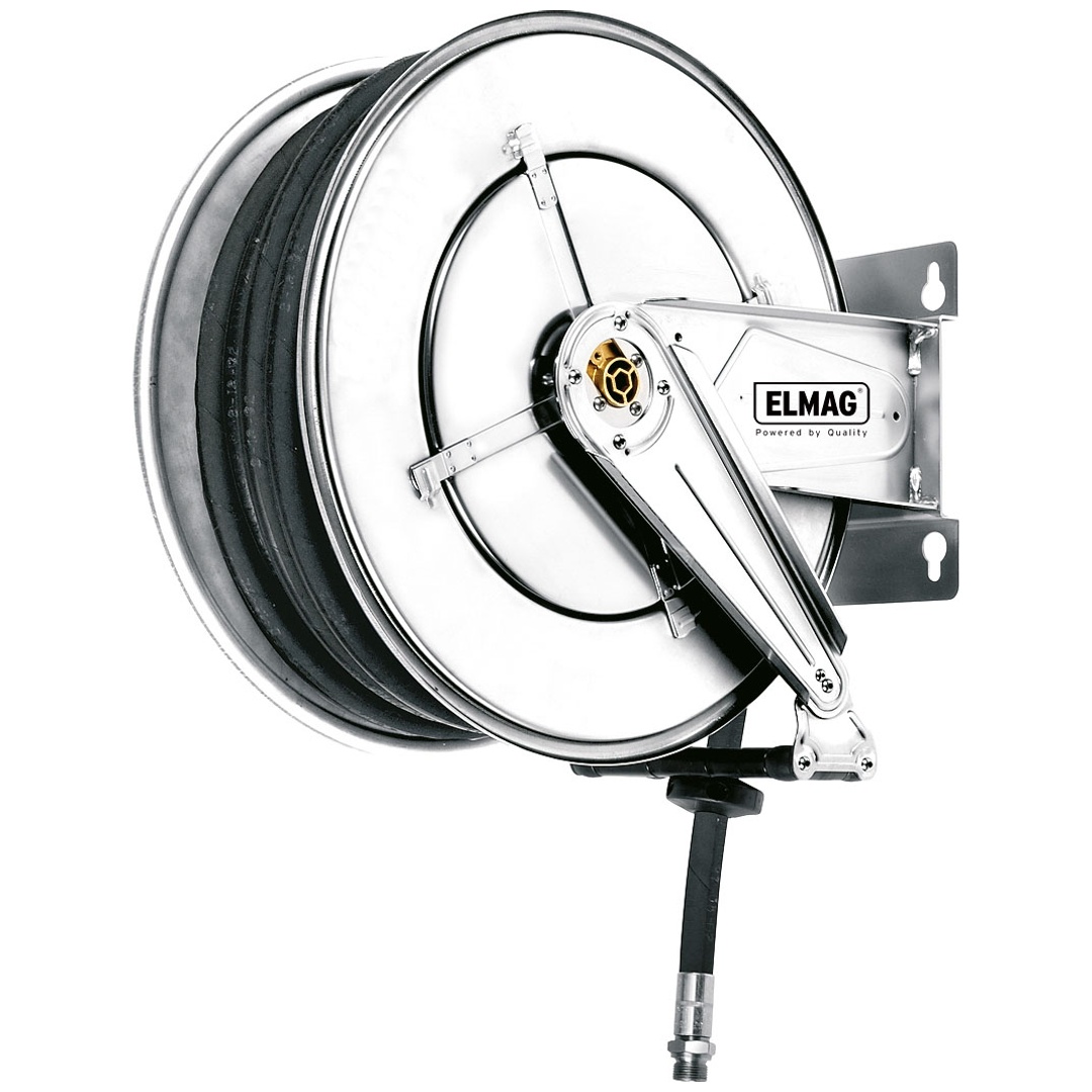 ELMAG INDUSTRIE Schlauchaufroller Edelstahl 302/31, für Wasser 130°C, 12 m, 5/16, 200 bar
