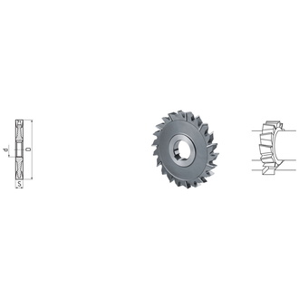 ELMAG HSS Co5-Scheibenfräser DIN 885A, Ø 100 x 4 x 32, feingezahnt