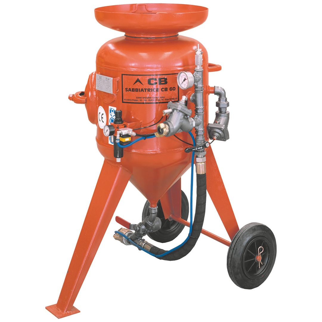 ELMAG Sandstrahlgerät Modell CB 60-F-S2, mit Schlauch 16x30mm / 10m, M06 & Start-Stop-Fernbedienung (Remote-Control)