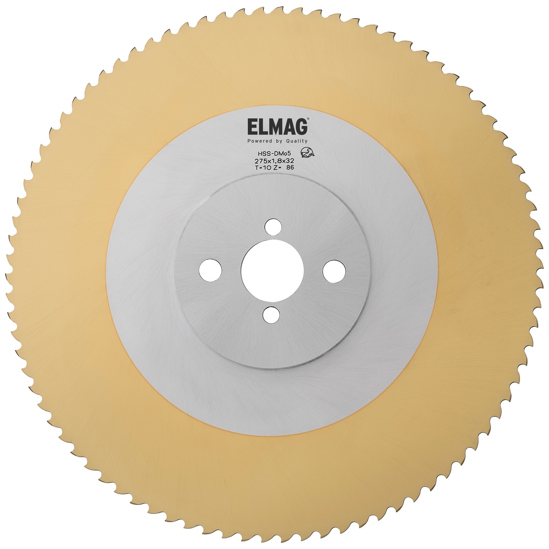 ELMAG Sägeblatt HSS / DMo5 / TiN Beschichtet TiN 275x2,5x32mm, T 6 / 140 Zähne