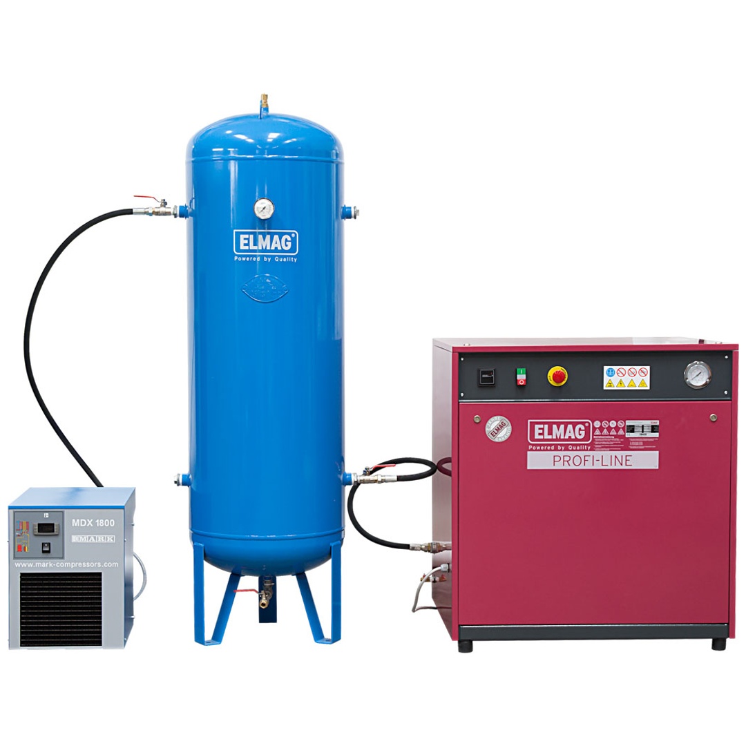 ELMAG Kompressor PROFI-LINE SILENT PL-S 750/10/3 D - im Paket 2
