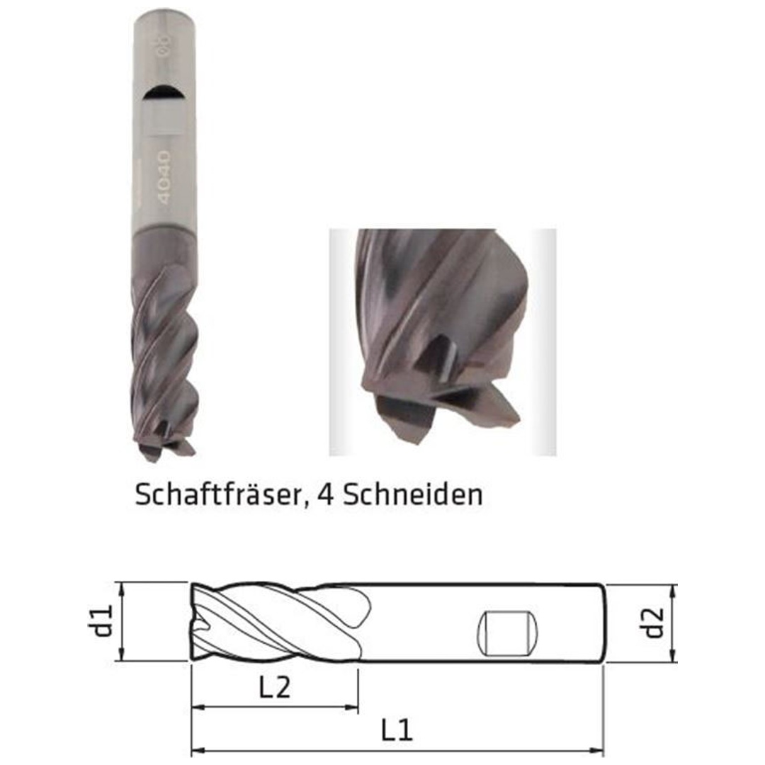 ELMAG Schaftfräser DM 6mm, 4-Schneiden TITANALUMINIUMNITRID