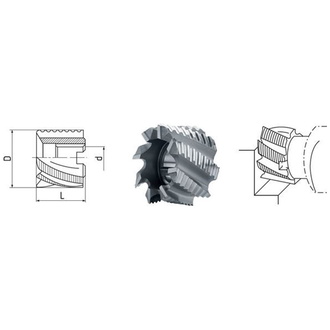 ELMAG HSS Co5-Walzenstirnfräser DIN 1880, Ø 100 x 50 x 32 mm, feingezahnt