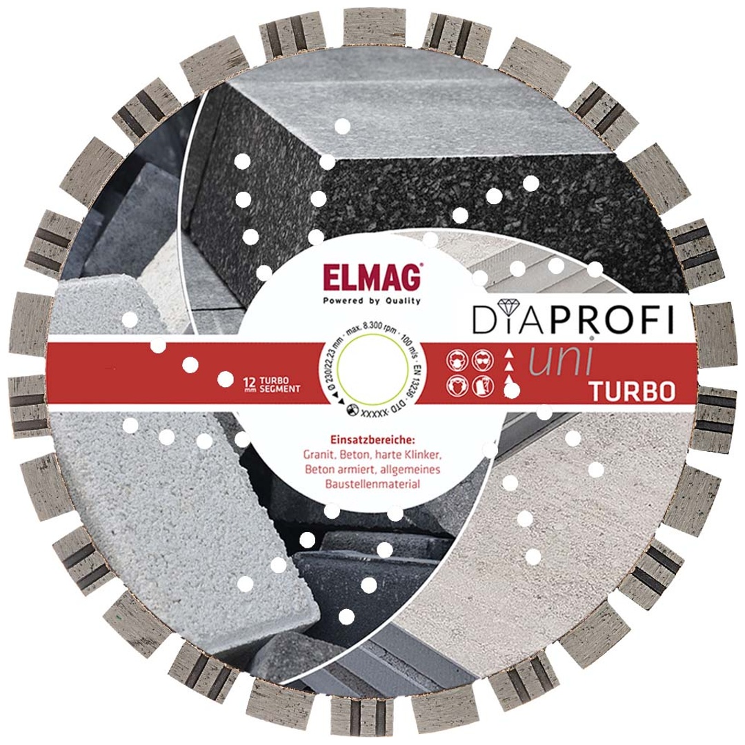 ELMAG DiaProfi-Diamantscheibe UNI-TURBO Ø300mm Bohrung: 30,0mm (für Trocken- und Nassschnitt)