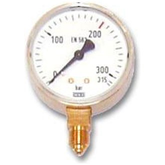 ELMAG Flaschendruckmanometer (Argon-CO2), Ø 63mm, 0-315 bar, AG 1/4' unten, Druckregler zu Stahlflasche