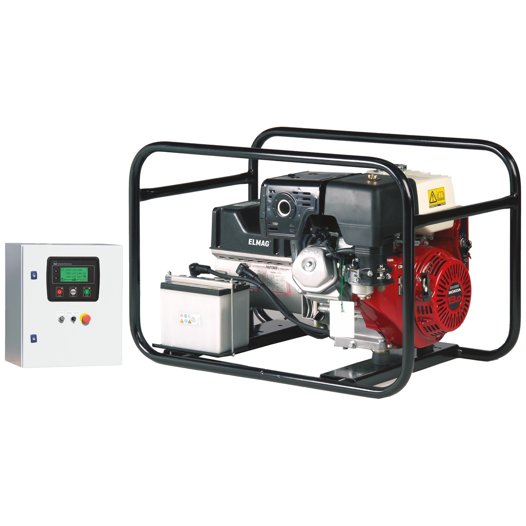 ELMAG Notstrom-Komplettpaket SEB 7500WDE-ASS-DSE4520 BENZIN-Stromerzeuger mit HONDA GX390 Motor, inkl. Start-Stop-Automatik bei Netzausfall mit DSE 45