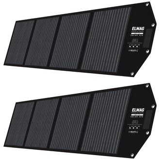 ELMAG Faltbares Solarpanel SOLAR 220 DUO - monokristallin, 18VDC, 2x220Wp für tragbare Powerstations