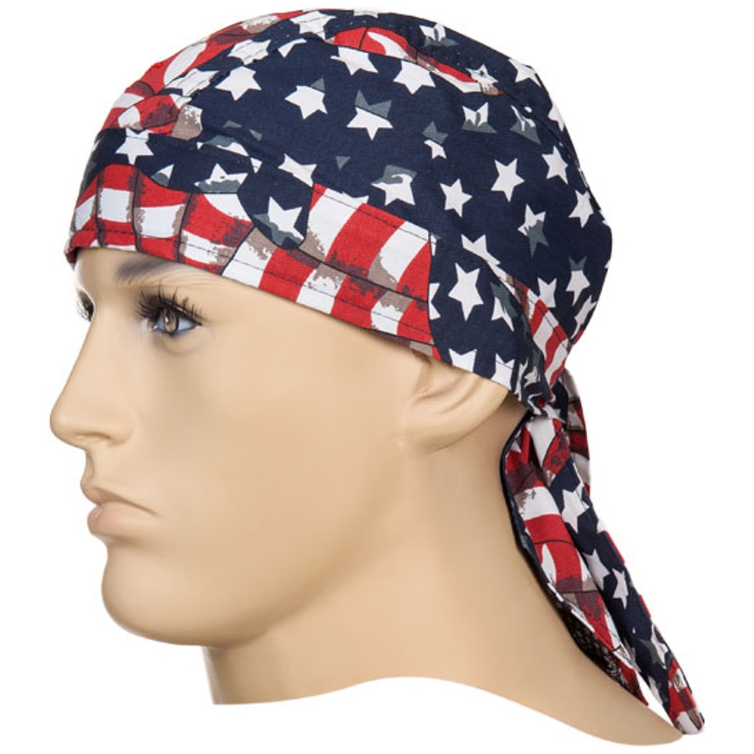 ELMAG Hitzekopfschutz Bandana USA flag WELDAS 23-3604, aus Baumwolle, KopfØ 46-68 cm