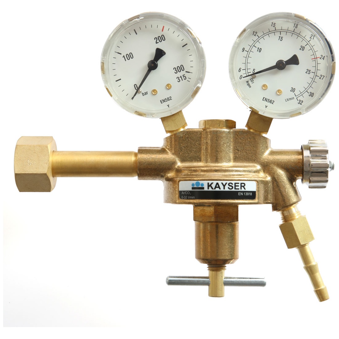 ELMAG Druckregler Argon/Co2, mit 2 Manometer, Ø 63mm,, 1 Stk. Packung - SB