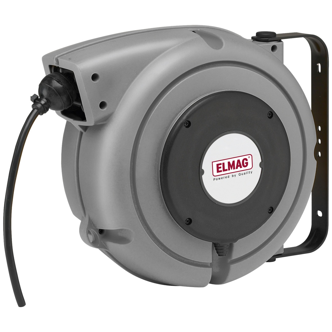 ELMAG Autom. Kabel-/Luftaufroller ZECA TWIN REEL 4415 CT, 4 Meter, 4x1,5 mm² + 4x6 mm, IP 42 (1 Meter Zuleitung, ohne Stecker und Kupplung)