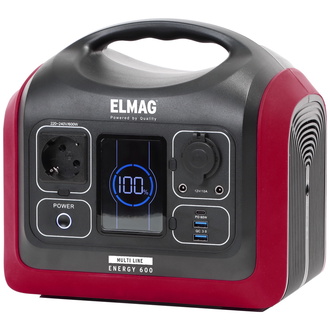 ELMAG Tragbare Powerstation ENERGY 600, 600W, LiFEPO4 Akku mit 595Wh