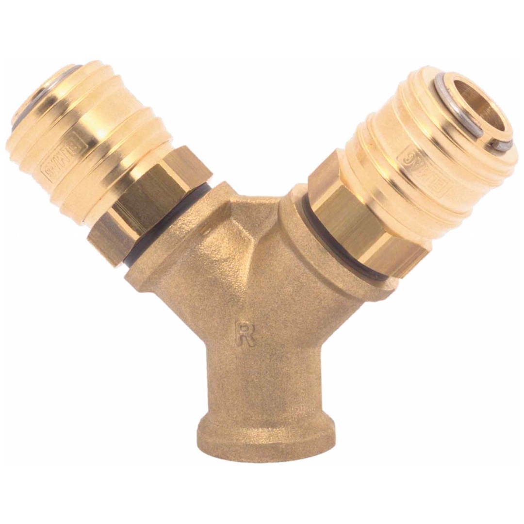 ELMAG 2-fach-Verteiler (ohne Kupplungen), IG 3/8, Messing