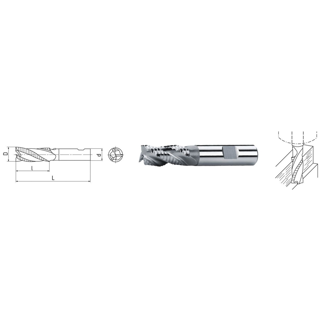 ELMAG HSS Co8-Schaftfräser DIN 844, Ø 10,0 mm (kurz), Art.Nr. 73002