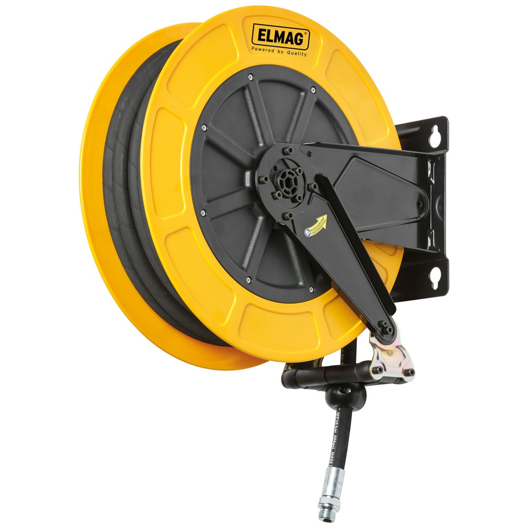 ELMAG INDUSTRIE Schlauchaufroller 4430/32, für Wasser 130°C, 18 m, 3/8, 200 bar, ABS-Kunststofftrommel