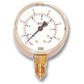 ELMAG Arbeitsdruckmanometer (Argon-CO2), Ø 63mm, 0-30 Ar/0-28 CO2 lt./min., AG 1/4' unten, Druckregler zu Stahlflasche