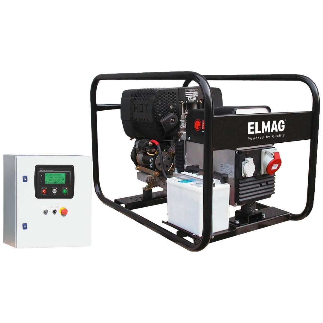 ELMAG Notstrom-Komplettpaket SED 7000WDE-ASS-DSE4520 DIESEL-Stromerzeuger mit HATZ 1B40 Motor, inkl. Start-Stop-Automatik bei Netzausfall mit DSE 4520