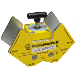 ELMAG MAGSWITCH Magnet-Schweißwinkel, Multi Winkel 400 MV, 45°/135°, 60°/120°, 75°/105° & 90°, Haltekraft 181 kg, 'ON/OFF schaltbar'