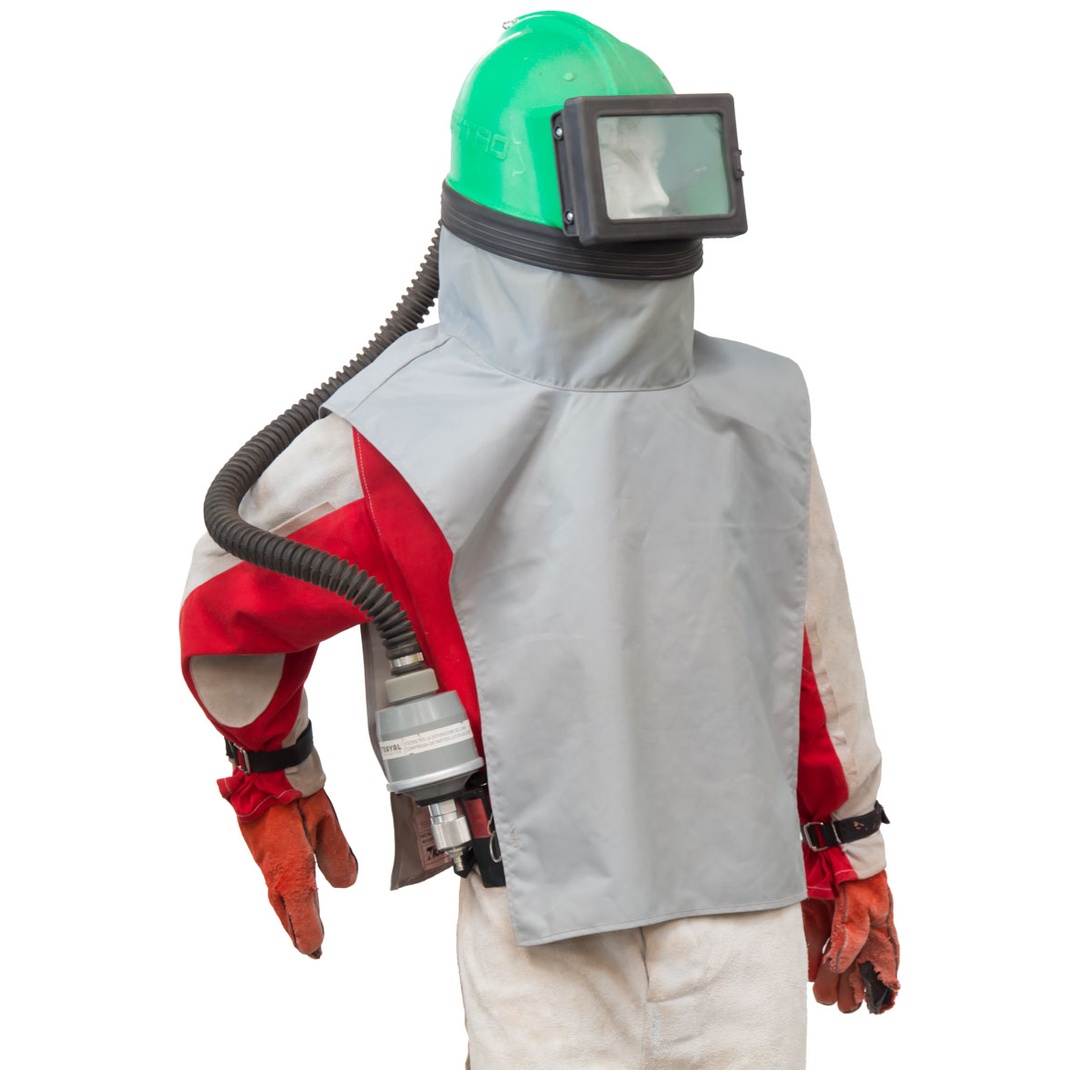 ELMAG Schutzmaske (Helm) komplett Typ Astro M06, für Sandstrahlgeräte, inkl. Beckengurt