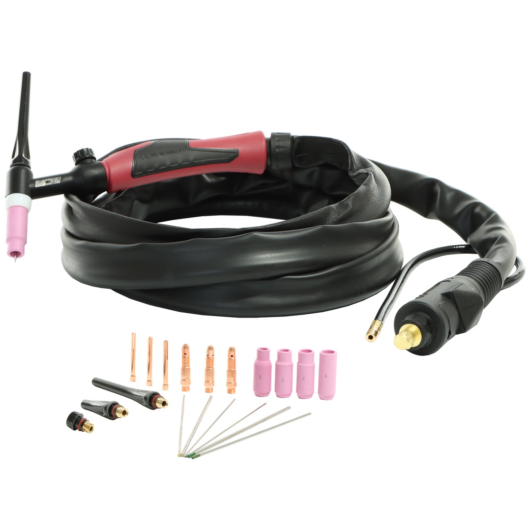 ELMAG WIG-Schlauchpaket SRC 26V/8m gasgekühlt, SteckerØ 13mm 35/50mm² inkl. Gasschlauch mit Quick Fit Stecker DN 5, inkl. 19-tlg.en Erstausstattungsse
